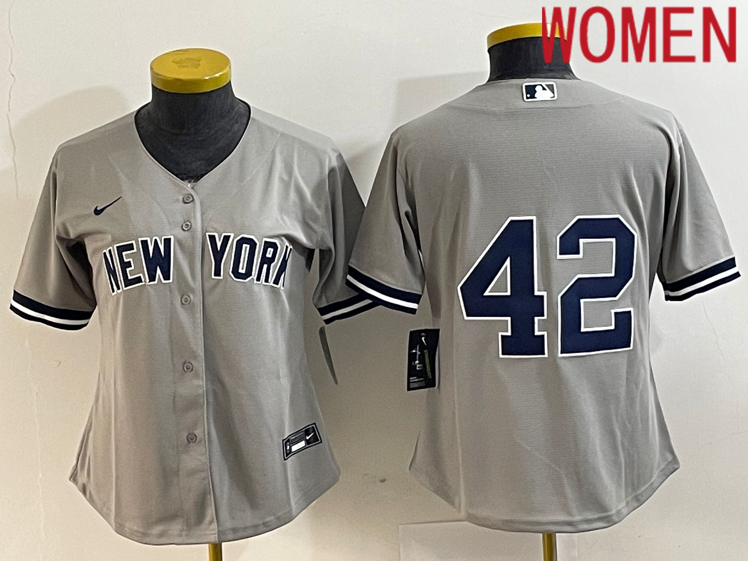 Women New York Yankees #42 No Name Nike Game MLB Jersey->women mlb jersey->Women Jersey